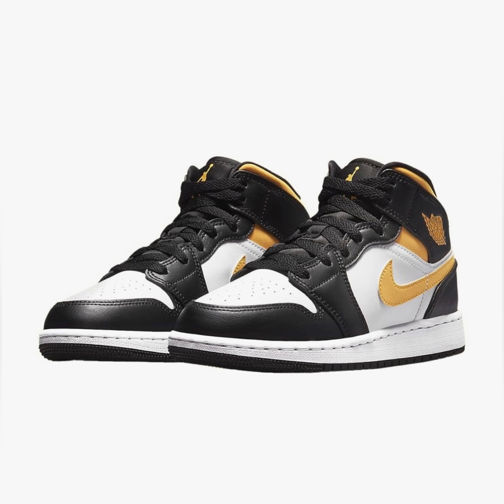 Jordan mid 1 white/pollen/black- youth size 7